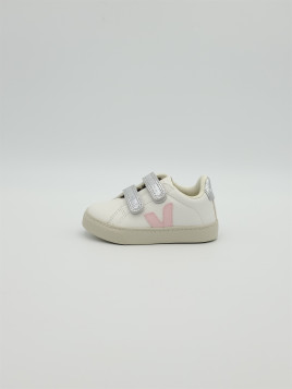 esplar velcro cuir petale silver/white