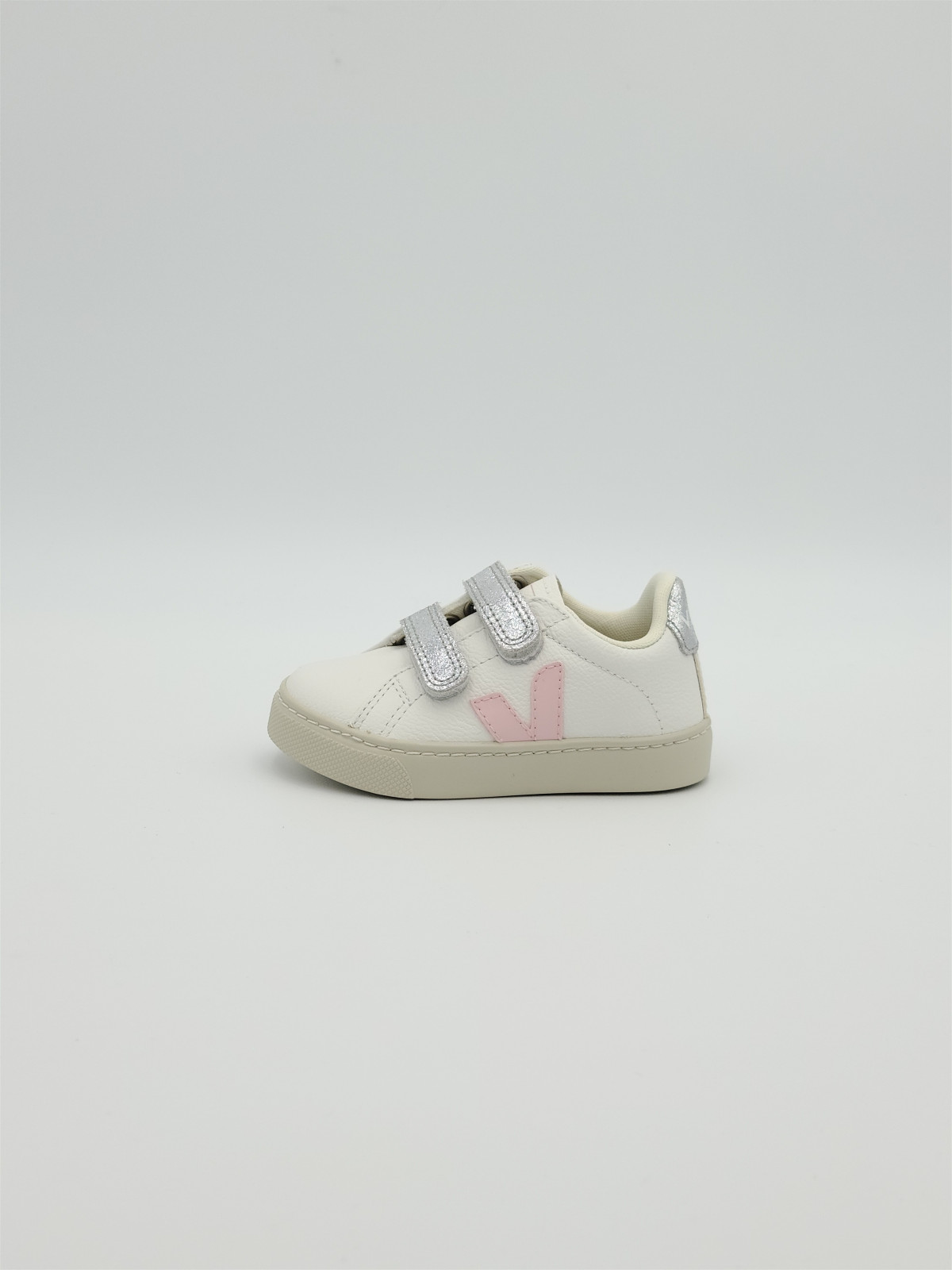 esplar velcro cuir petale silver/white