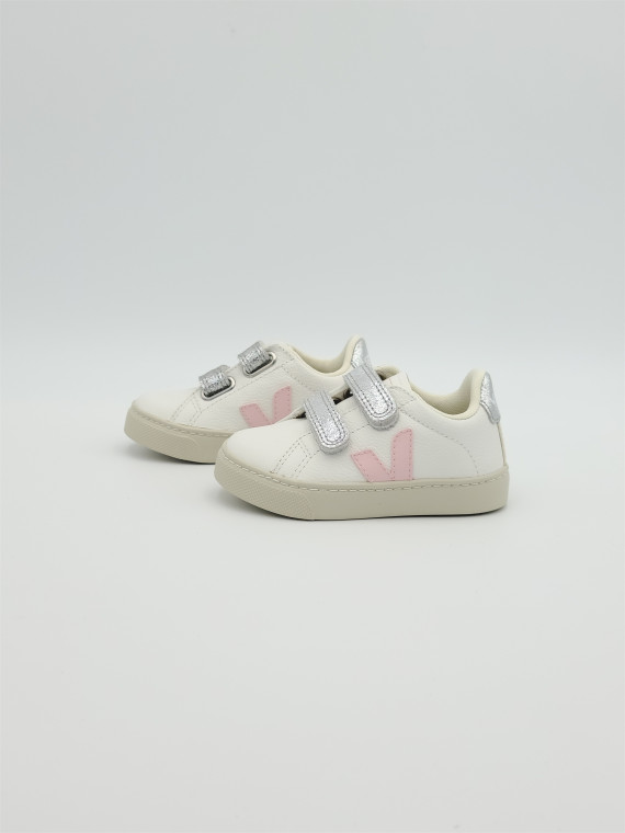 esplar velcro cuir petale silver/white