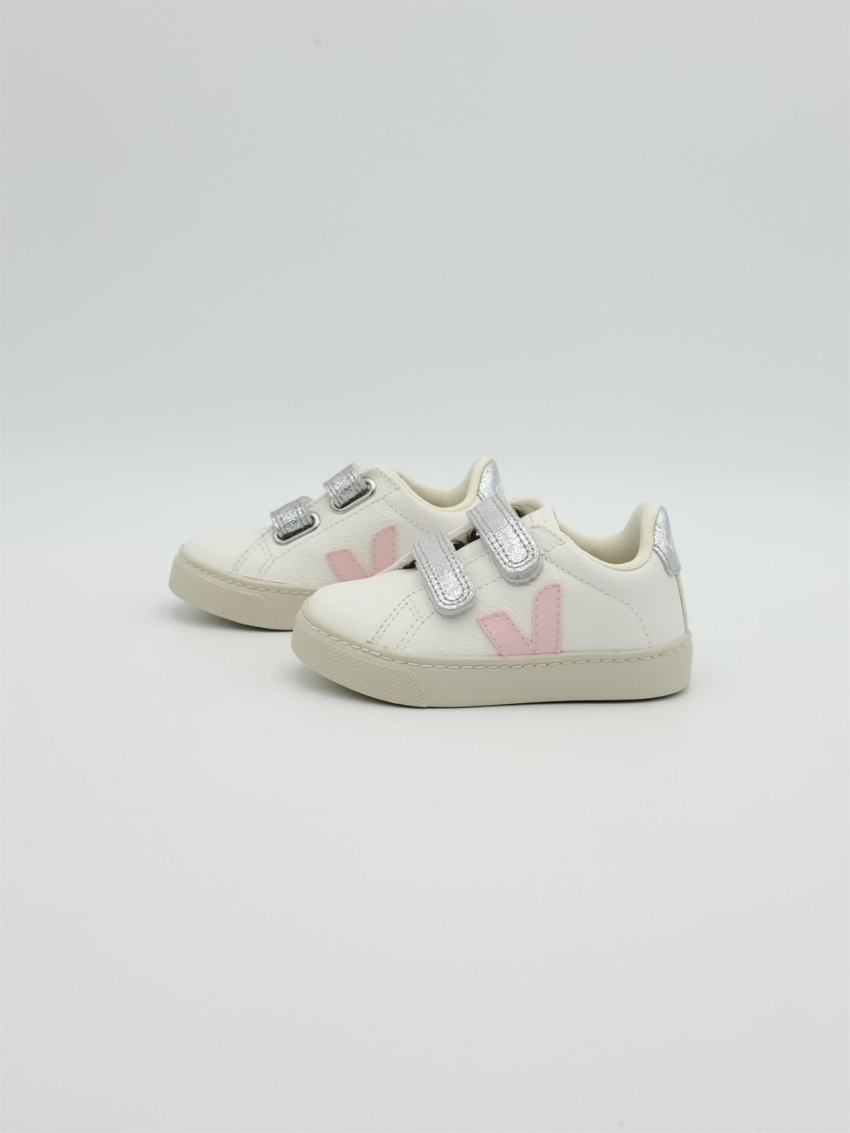 esplar velcro cuir petale silver/white