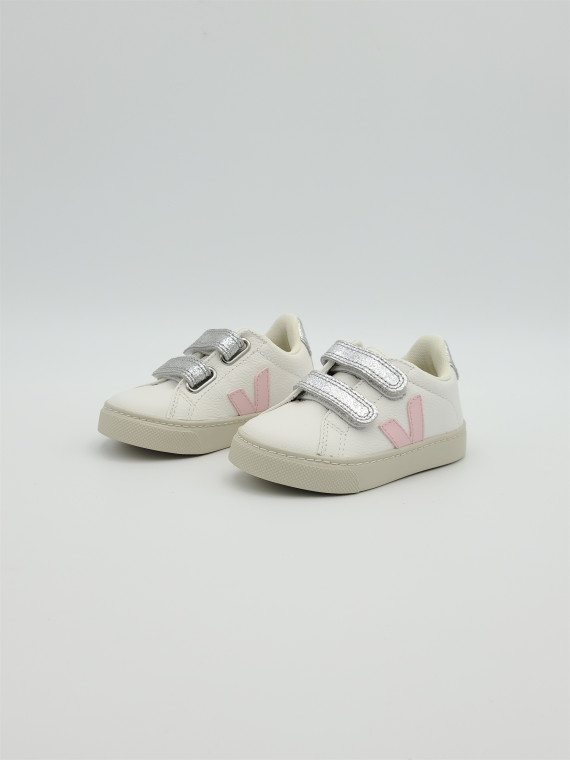 esplar velcro cuir petale silver/white