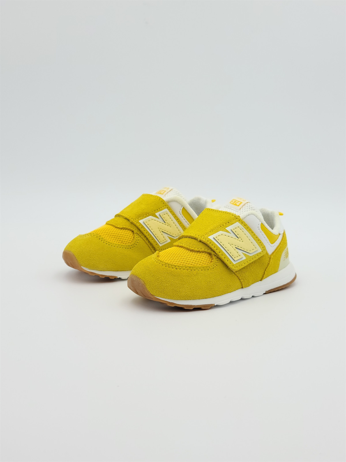 574 new-b hook & loo nubuck/mesh jaune