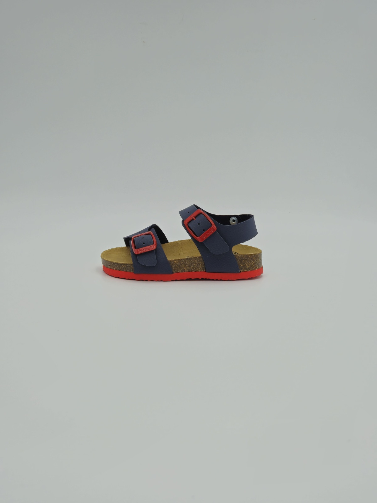 jean cuir/textile navy blue / red