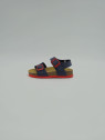 jean cuir/textile navy blue / red