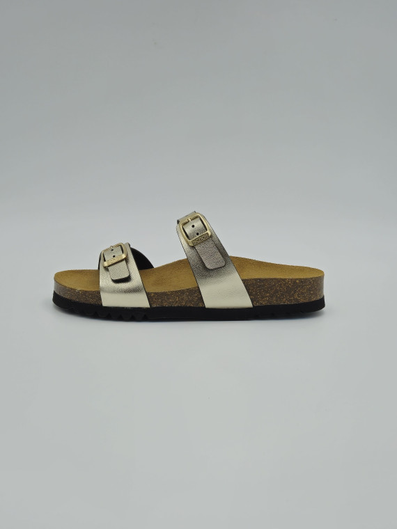 clea cuir/textile taupe