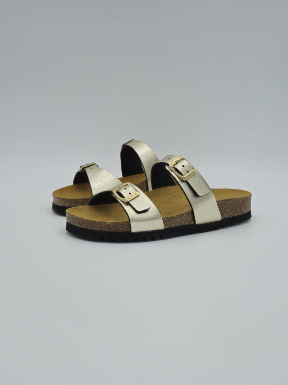 clea cuir/textile taupe