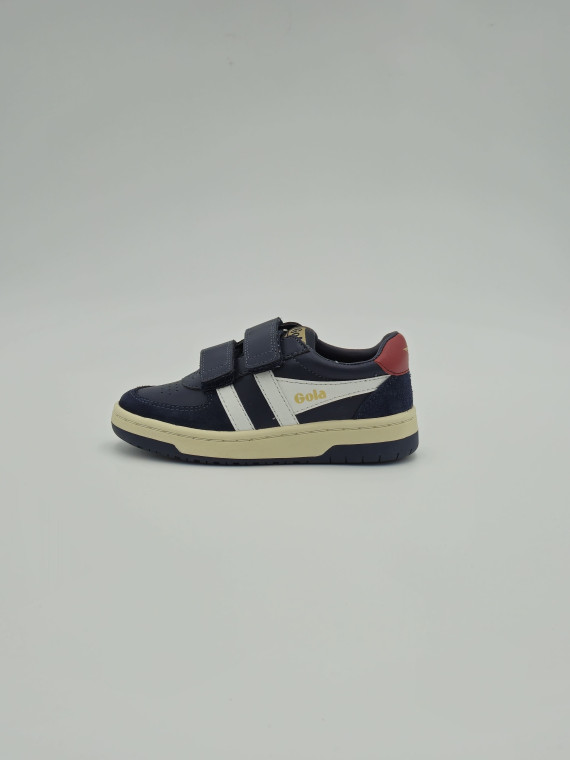 hawk strap cuir navy/off white/deep red