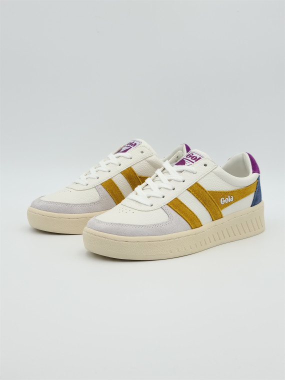 grandslam trident cuir white/sun/foxglove