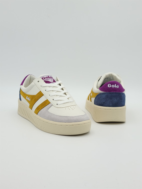 grandslam trident cuir white/sun/foxglove