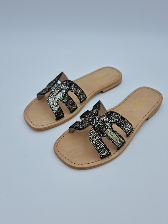 hadamia cuir noir/or