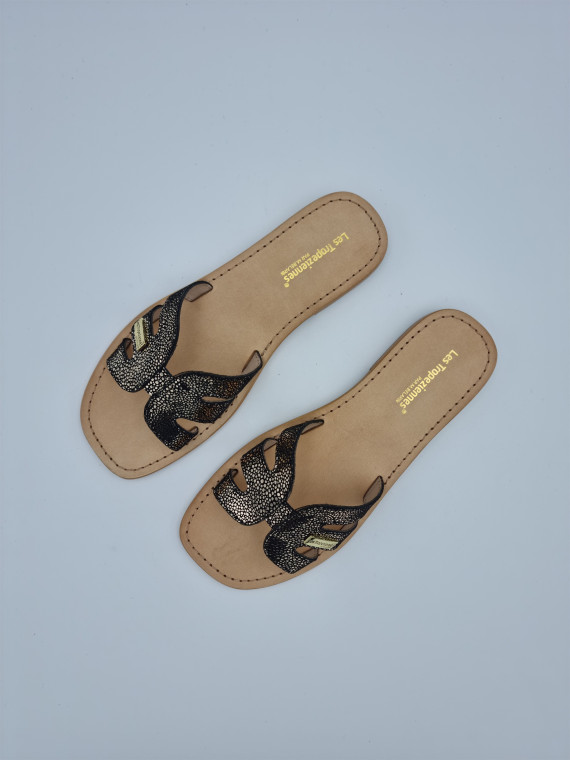 hadamia cuir noir/or