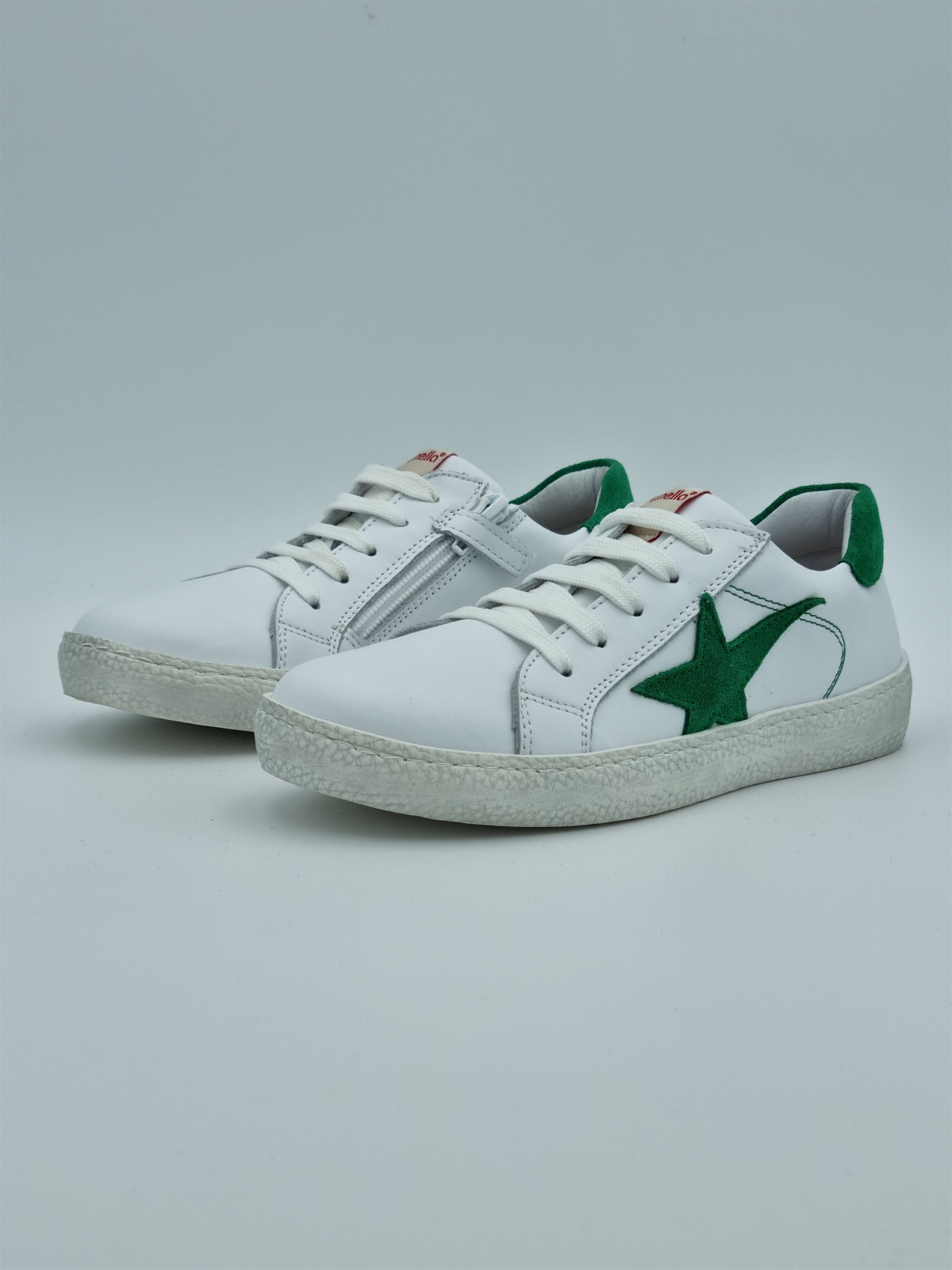 21 301 cuir blanc/vert