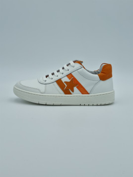 23 312 cuir blanc/orange