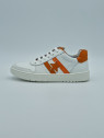 23 312 cuir blanc/orange