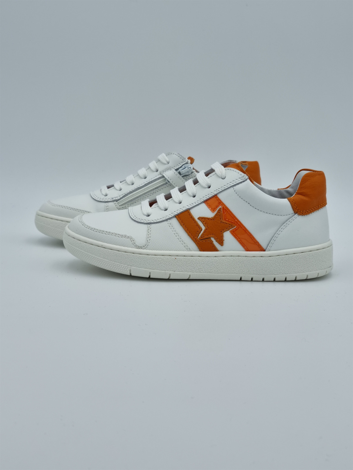 23 312 cuir blanc/orange