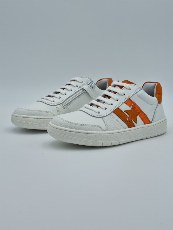 23 312 cuir blanc/orange