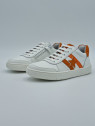 23 312 cuir blanc/orange