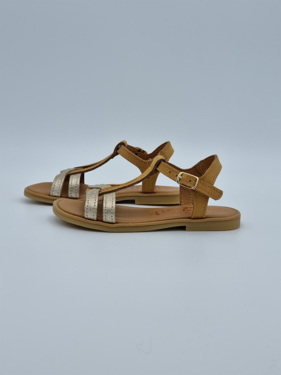 jilou cuir camel/or.