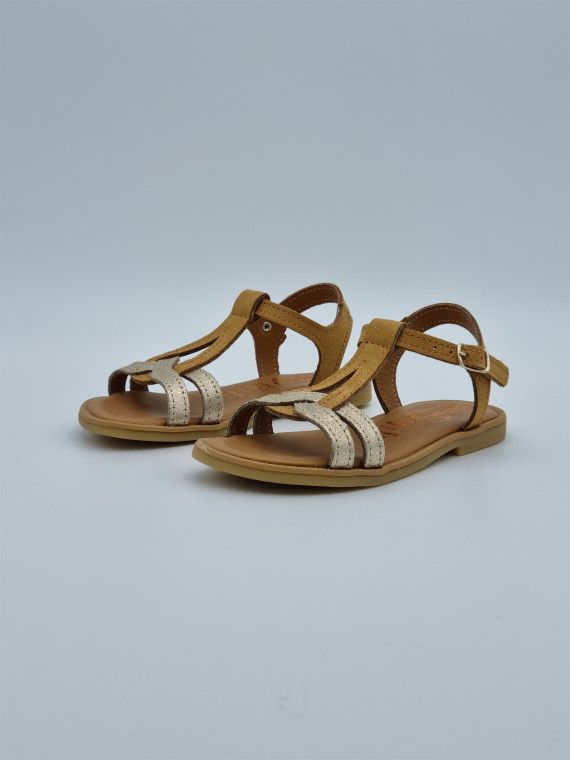 jilou cuir camel/or.
