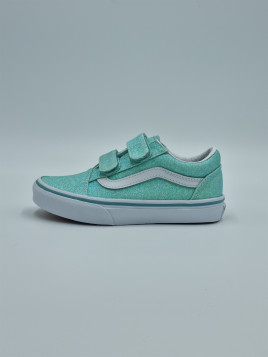 td old skool v textile pastel blue glitter