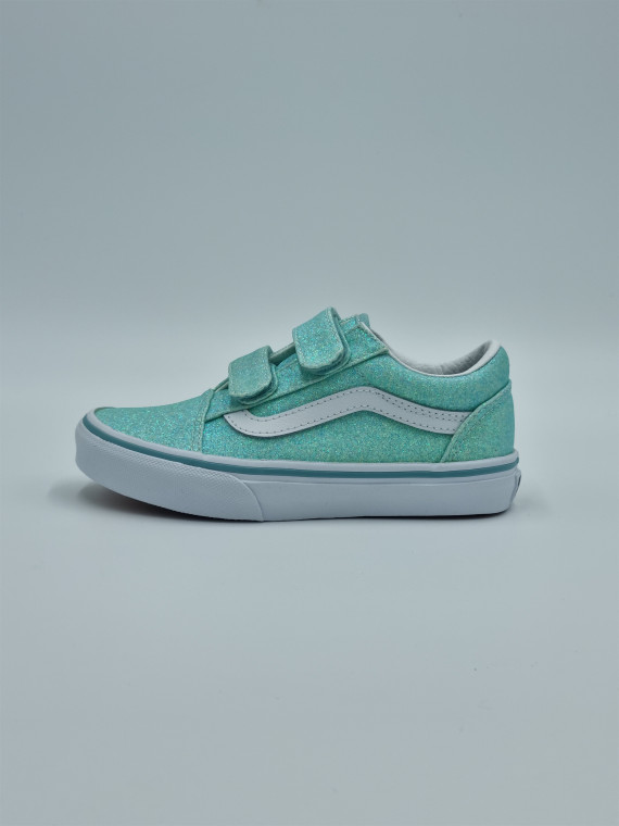 td old skool v textile pastel blue glitter