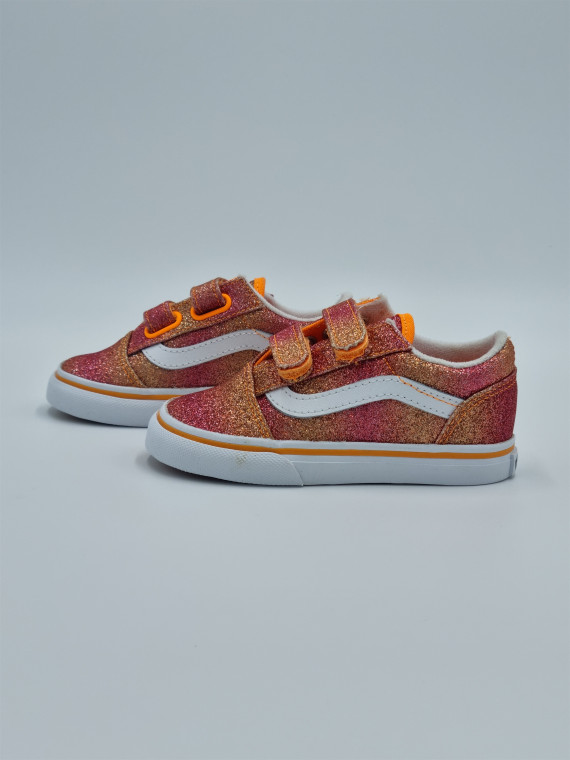 td old skool v textile sunrise glitter multi/true white