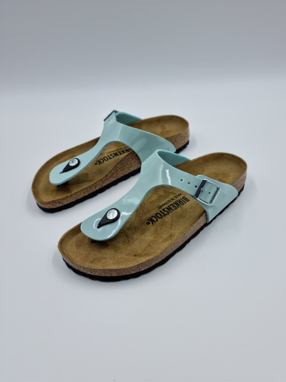 gizeh cuir/patent bleu