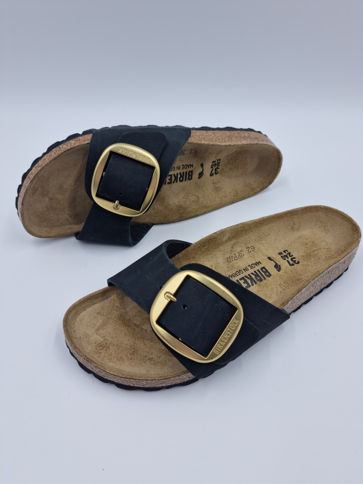 madrid big buckle cuir noir