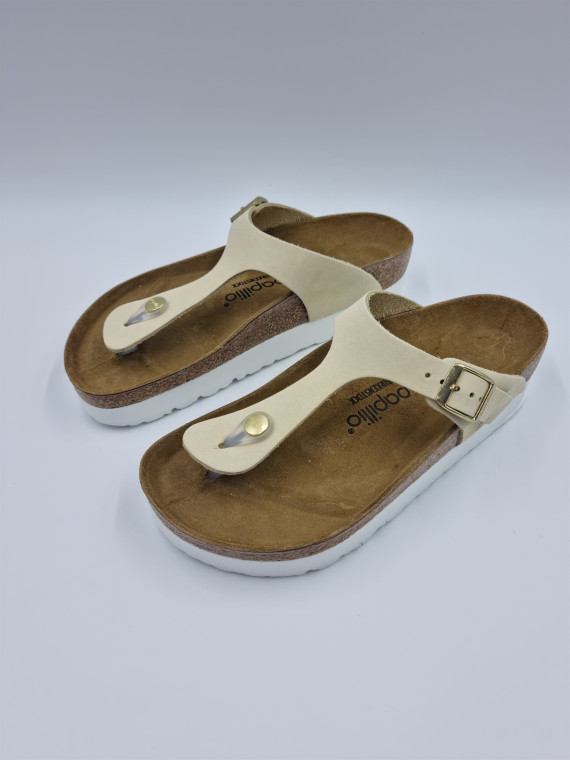 gizeh platform cuir/autre matière ecru