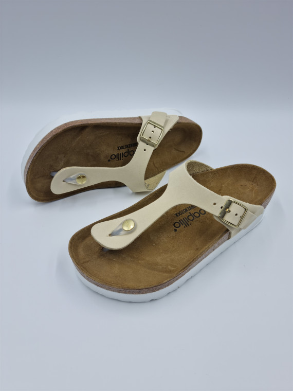 gizeh platform cuir/autre matière ecru