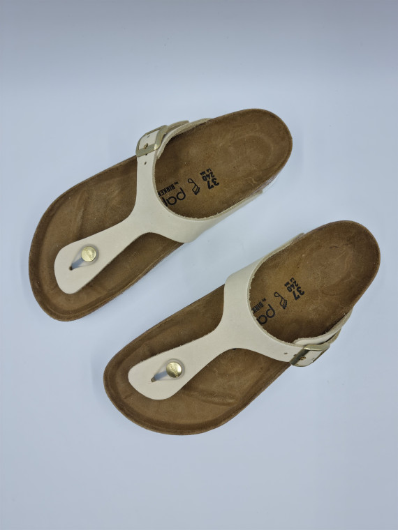 gizeh platform cuir/autre matière ecru