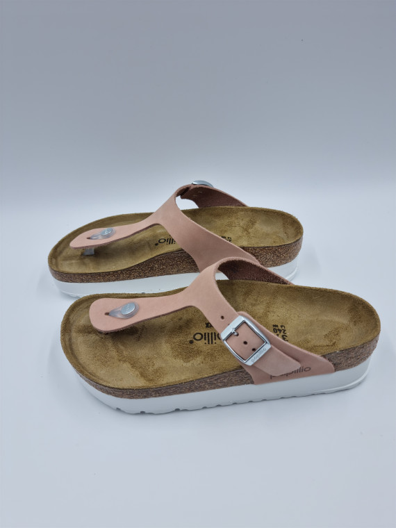 gizeh platform cuir/autre matière rose