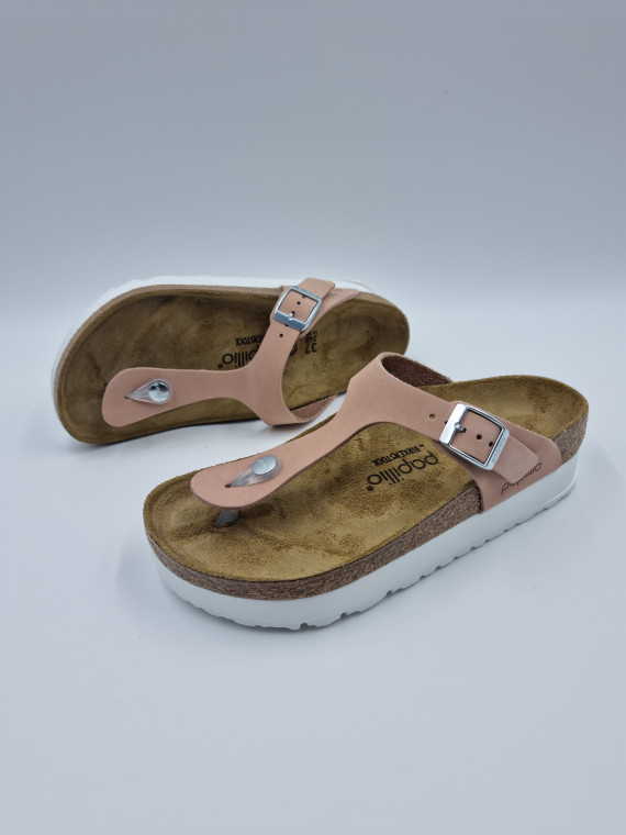 gizeh platform cuir/autre matière rose