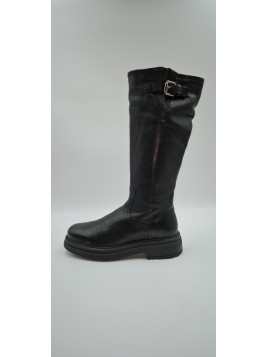 polka cuir pully noir