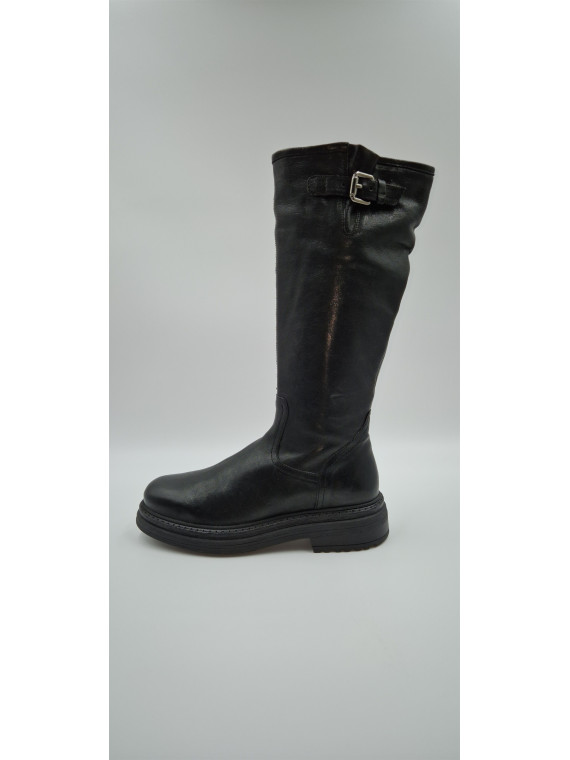 polka cuir pully noir