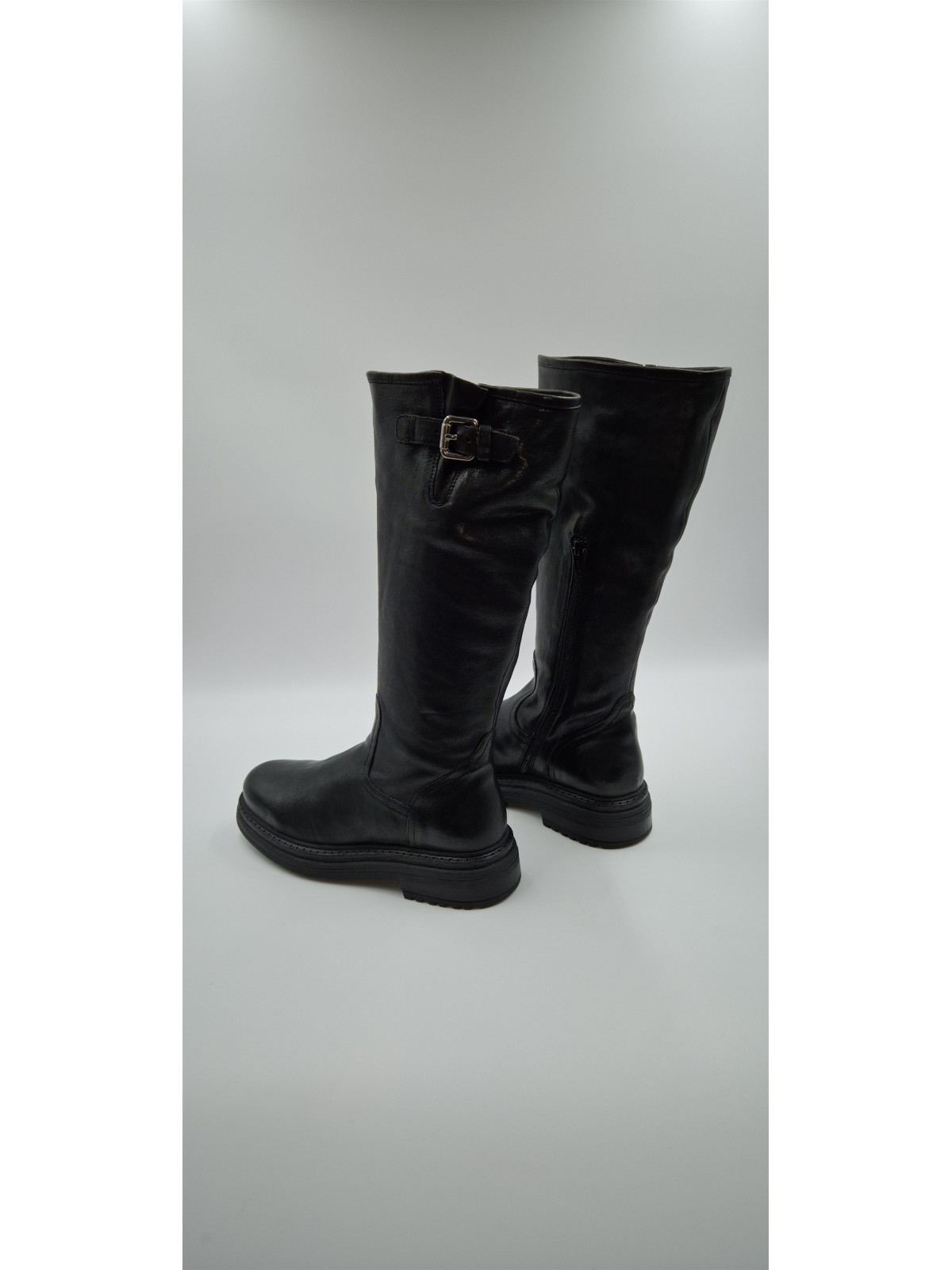 polka cuir pully noir