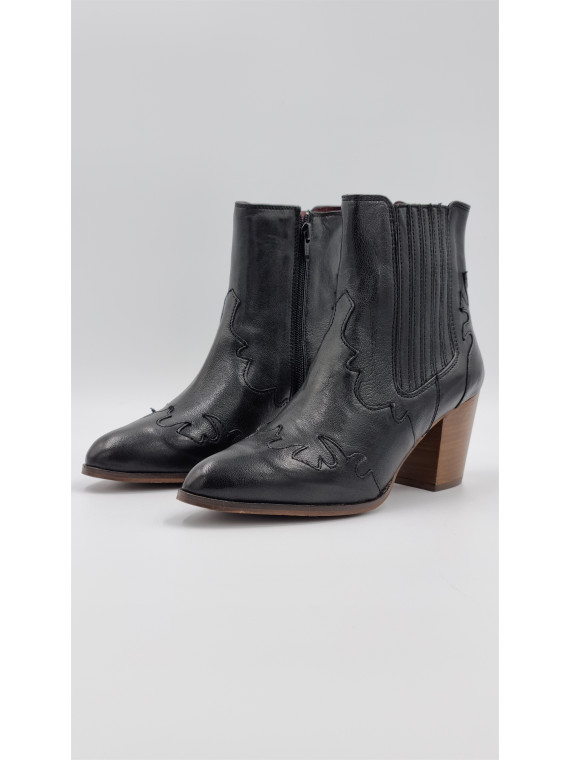 malone cuir pully noir