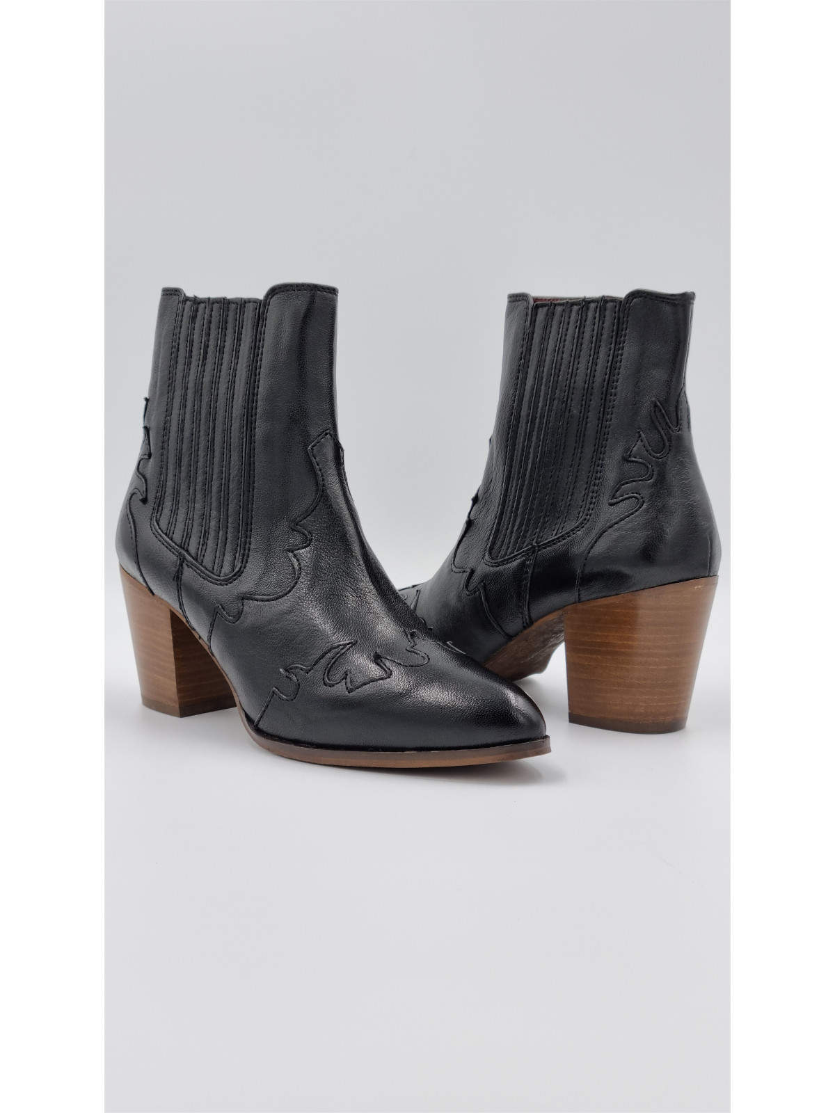 malone cuir pully noir