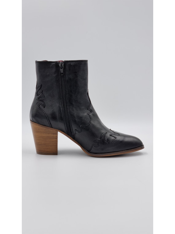 malone cuir pully noir