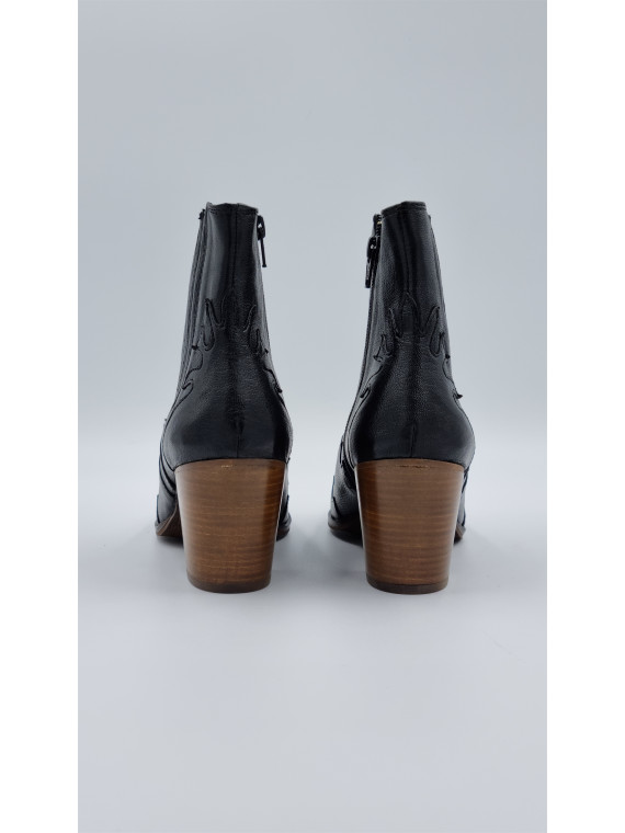 malone cuir pully noir