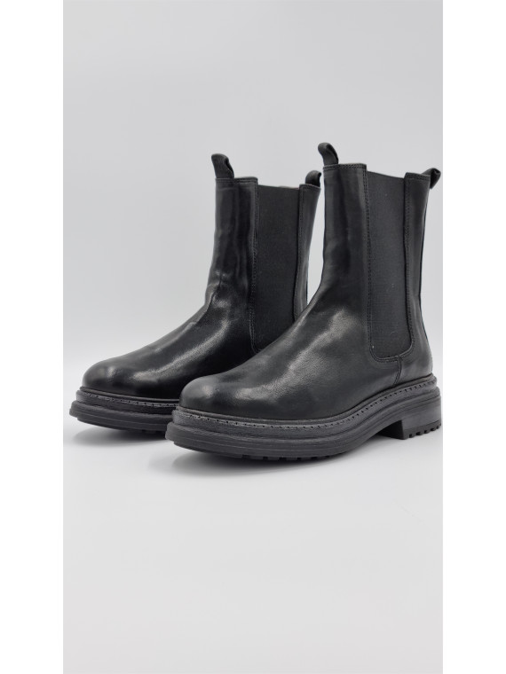 kira cuir pully noir