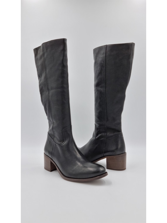 sambo cuir pully noir