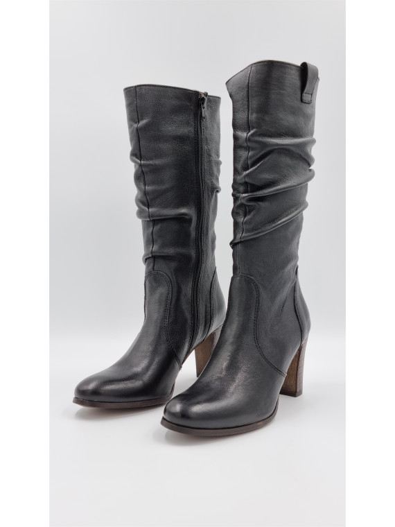 borneo cuir pully noir