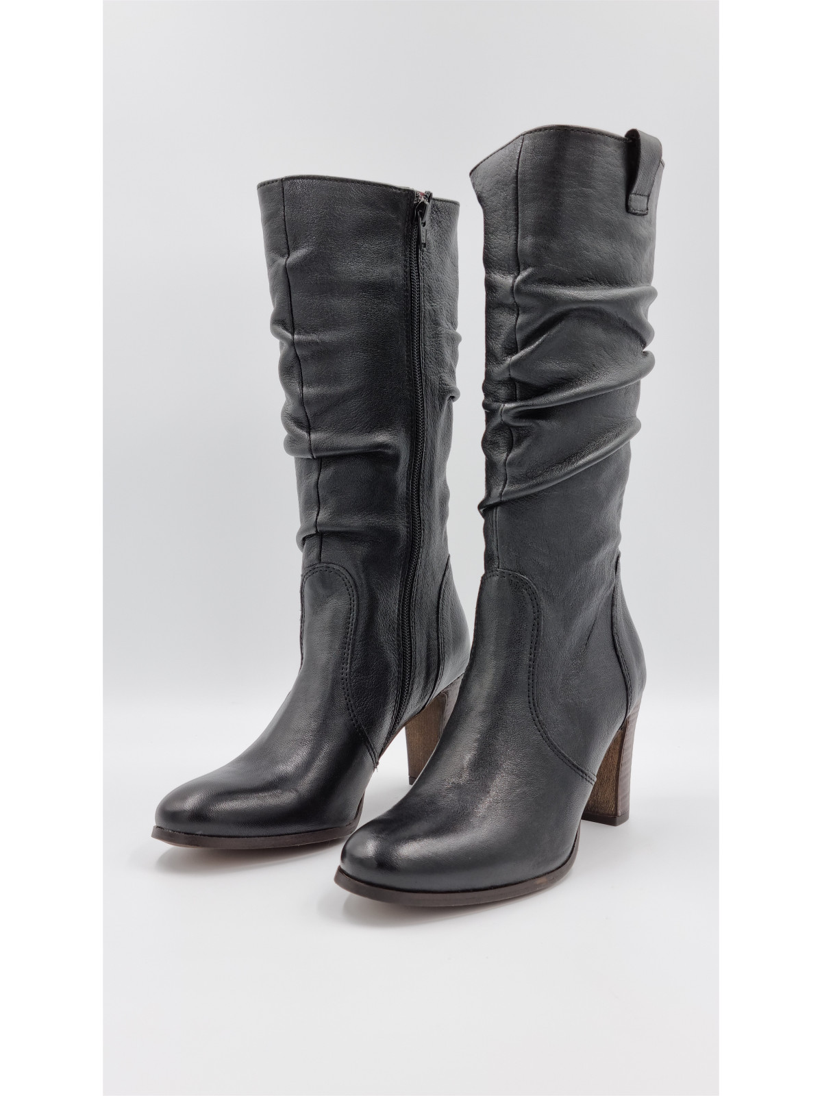 borneo cuir pully noir