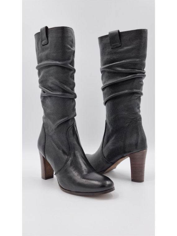 borneo cuir pully noir