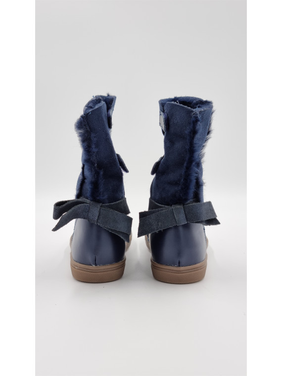 fabienne cuir/nubuck bleu