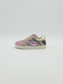 ravid cuir/glitter old rose/platine