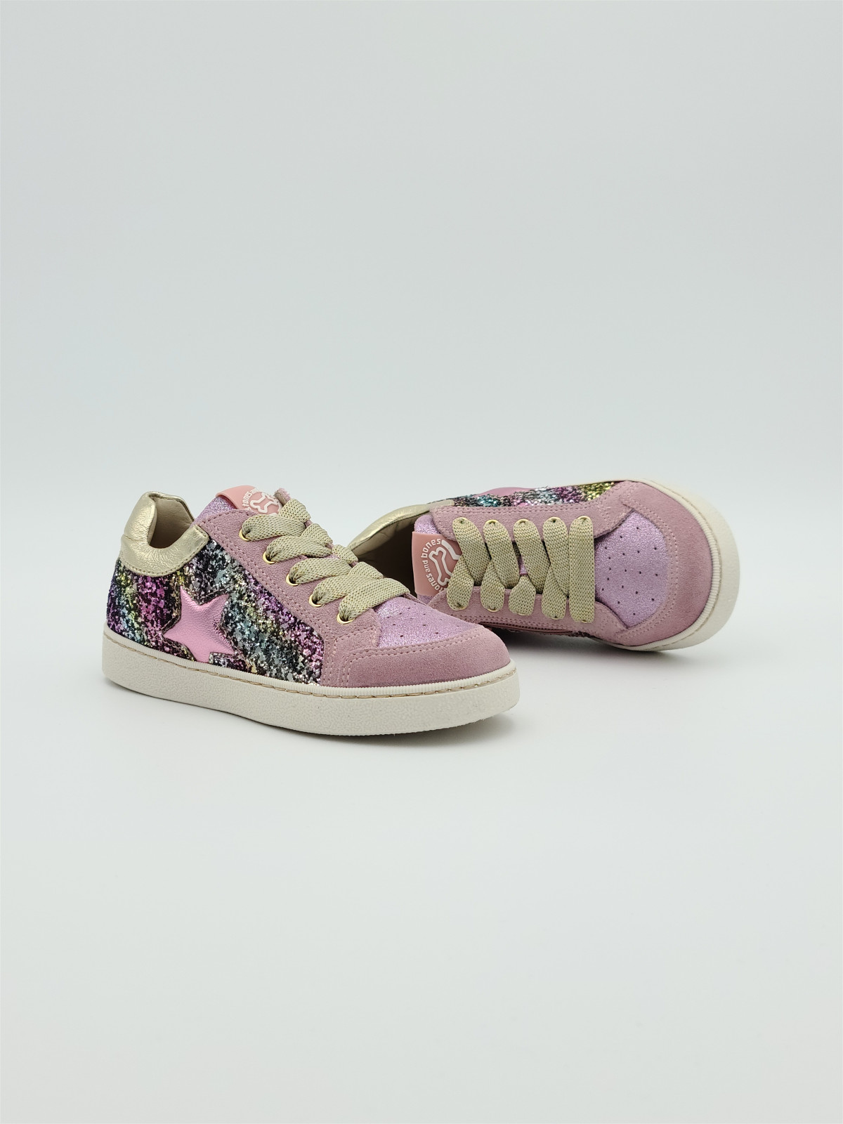 ravid cuir/glitter old rose/platine