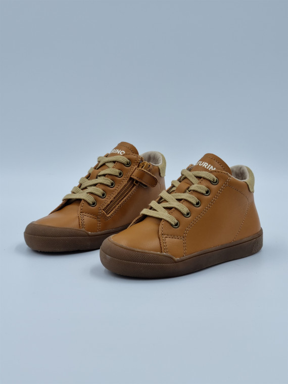 eindhoven high zip calf/suede marron