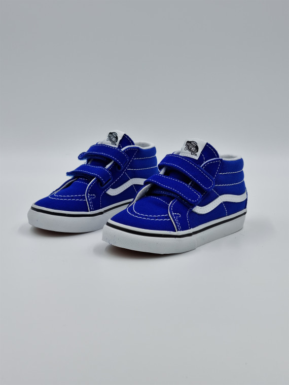 sk8-mid. nubuck/textile bleu